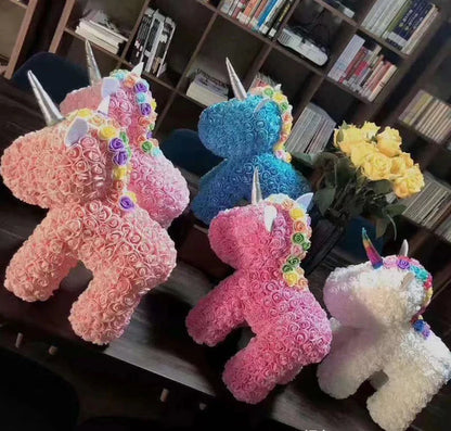 Rose Unicorn Bear With Gift Box