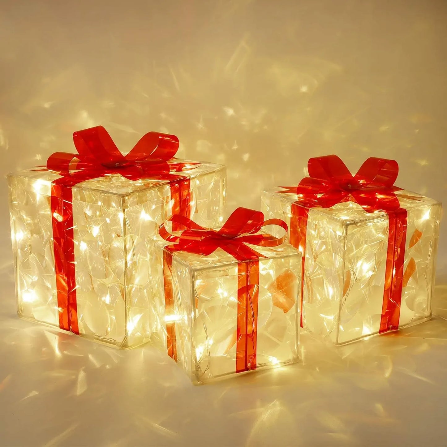 Polar&Pine LED Lighted Christmas Gift Boxes (Set of 3)