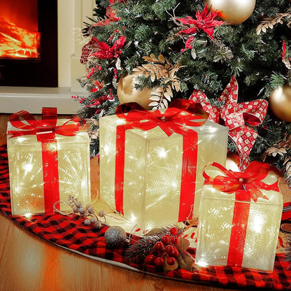Polar&Pine LED Lighted Christmas Gift Boxes (Set of 3)