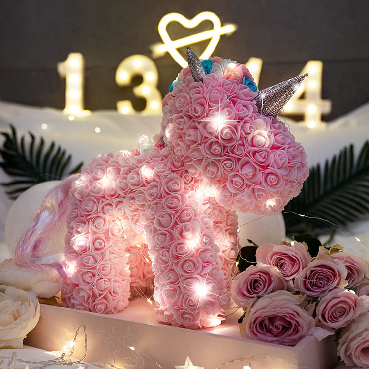 Rose Unicorn Bear With Gift Box