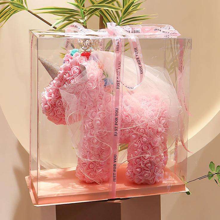 Rose Unicorn Bear With Gift Box