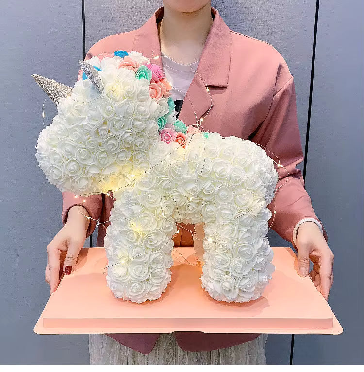 Rose Unicorn Bear With Gift Box