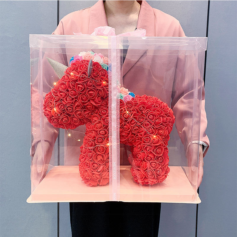 Rose Unicorn Bear With Gift Box