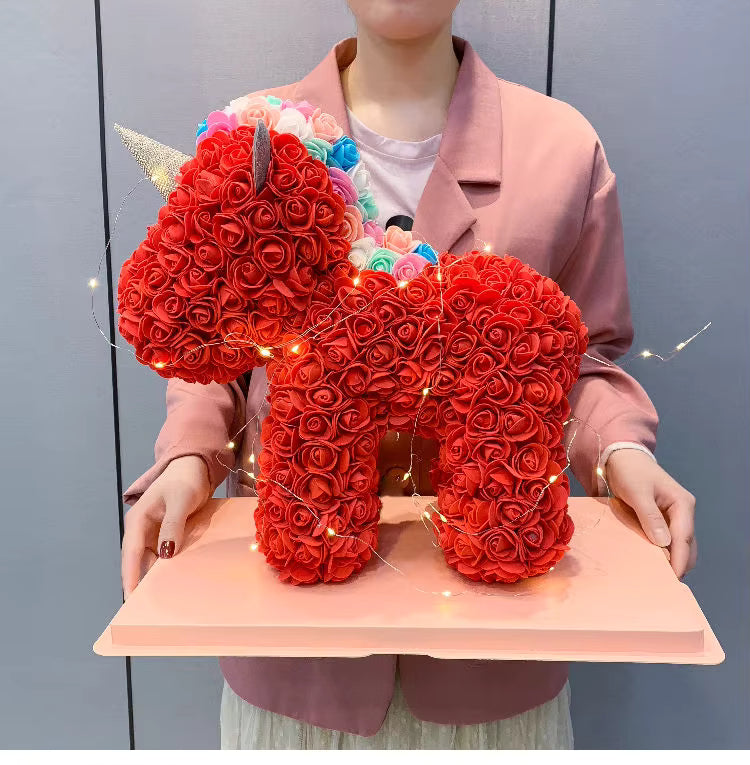 Rose Unicorn Bear With Gift Box