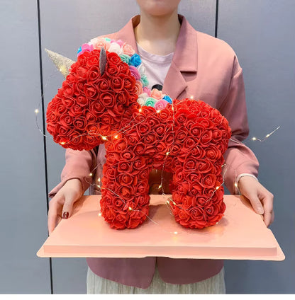 Rose Unicorn Bear With Gift Box