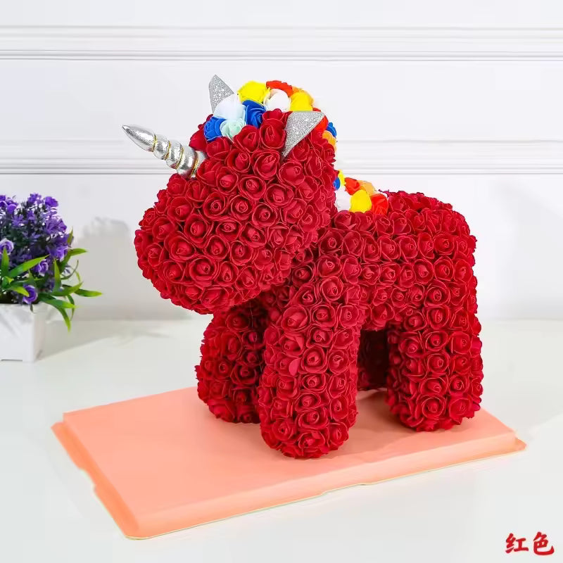Rose Unicorn Bear With Gift Box