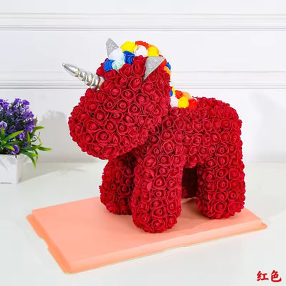 Rose Unicorn Bear With Gift Box