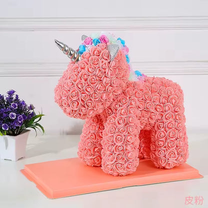 Rose Unicorn Bear With Gift Box
