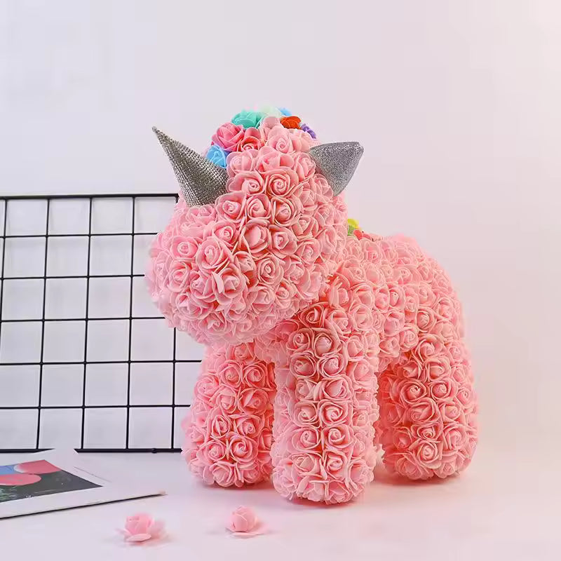 Rose Unicorn Bear With Gift Box