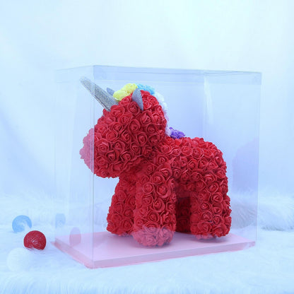 Rose Unicorn Bear With Gift Box