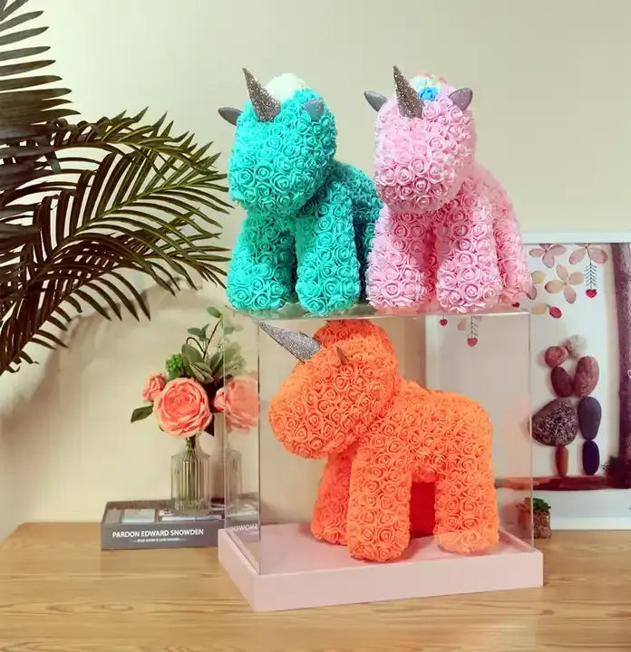 Rose Unicorn Bear With Gift Box