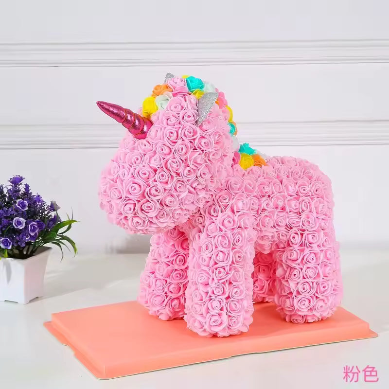 Rose Unicorn Bear With Gift Box
