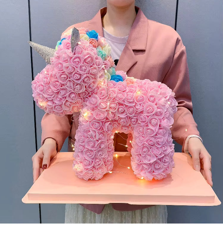 Rose Unicorn Bear With Gift Box
