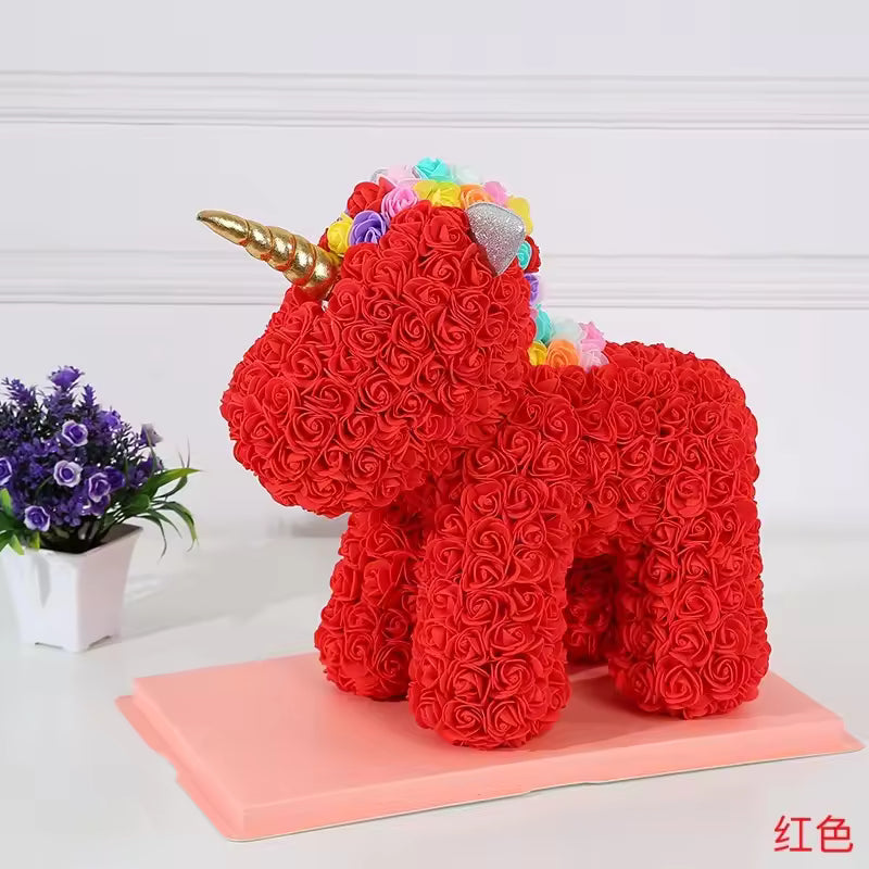 Rose Unicorn Bear With Gift Box