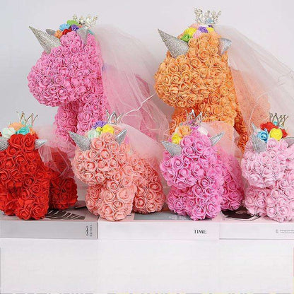 Rose Unicorn Bear With Gift Box