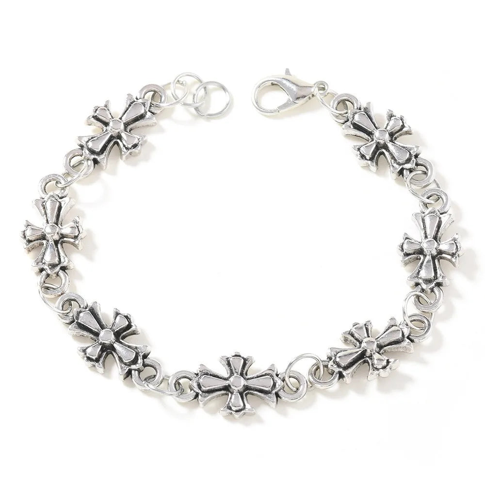 Gothic Cross Bracelet – Vintage Floral