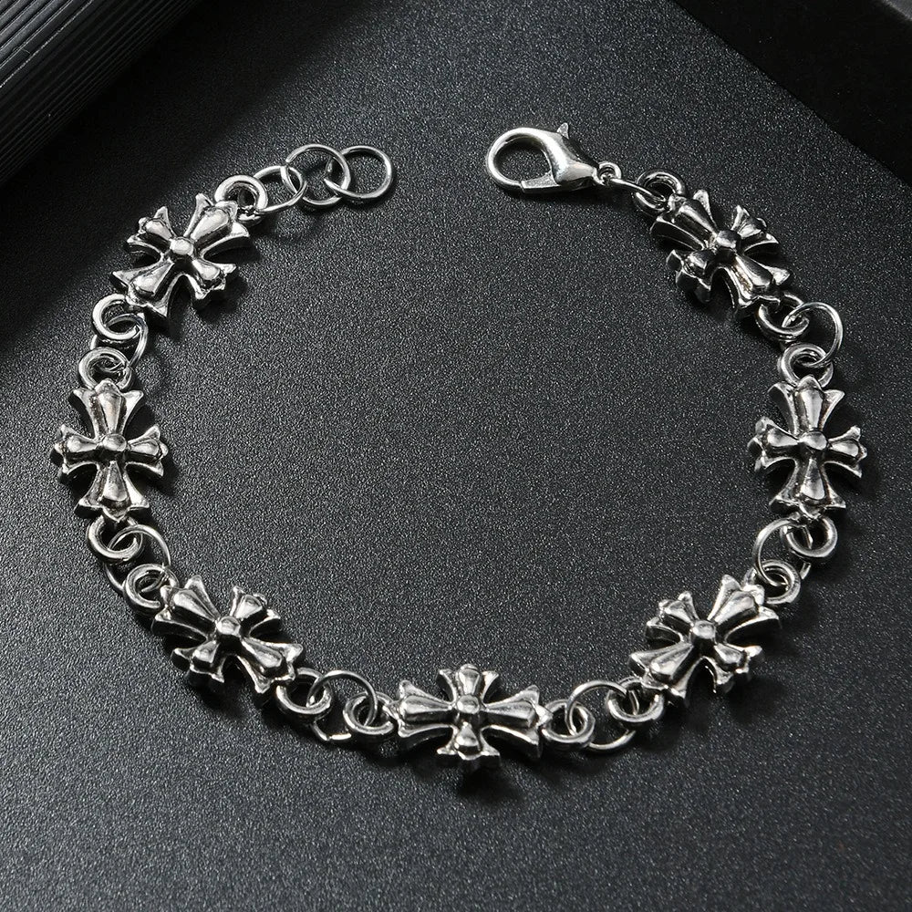 Gothic Cross Bracelet – Vintage Floral