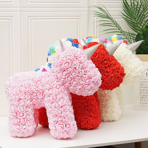 Rose Unicorn Bear With Gift Box