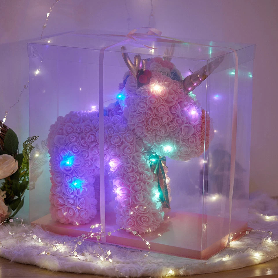 Rose Unicorn Bear With Gift Box