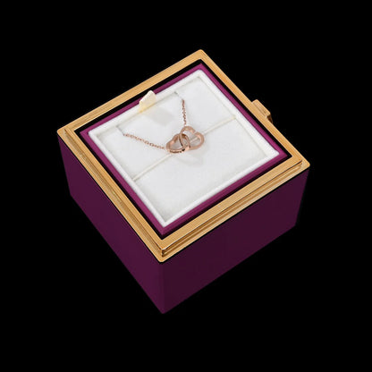 Eternal Rose Box With Engraved Necklace