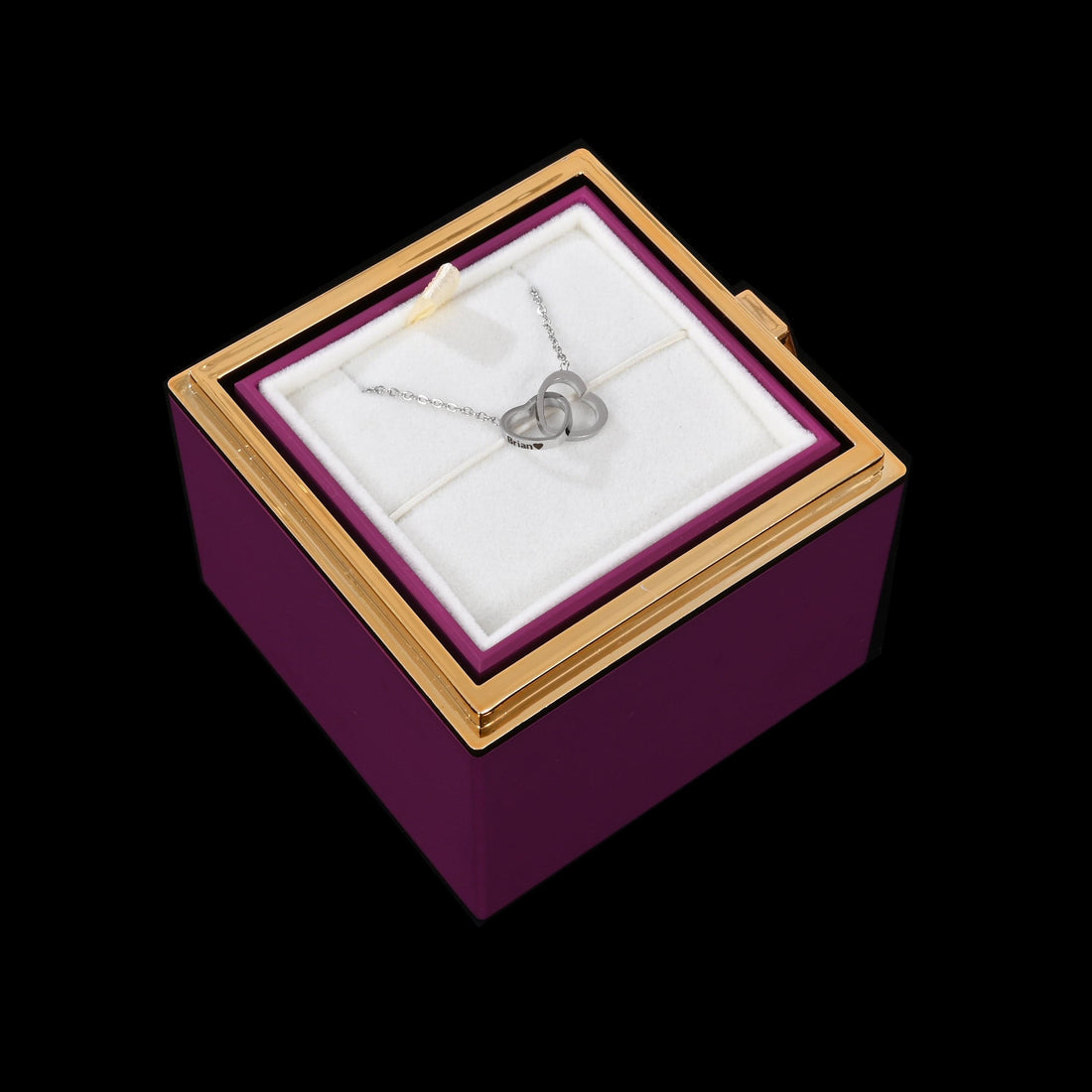 Eternal Rose Box With Engraved Necklace