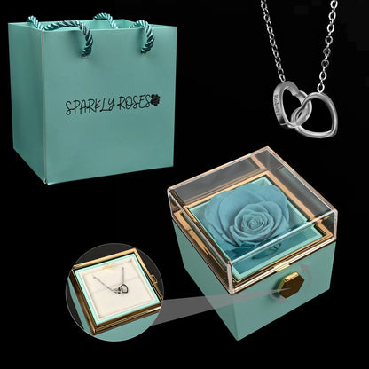 Eternal Rose Box With Engraved Necklace