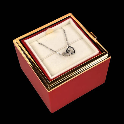 Eternal Rose Box With Engraved Necklace