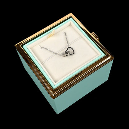 Eternal Rose Box With Engraved Necklace