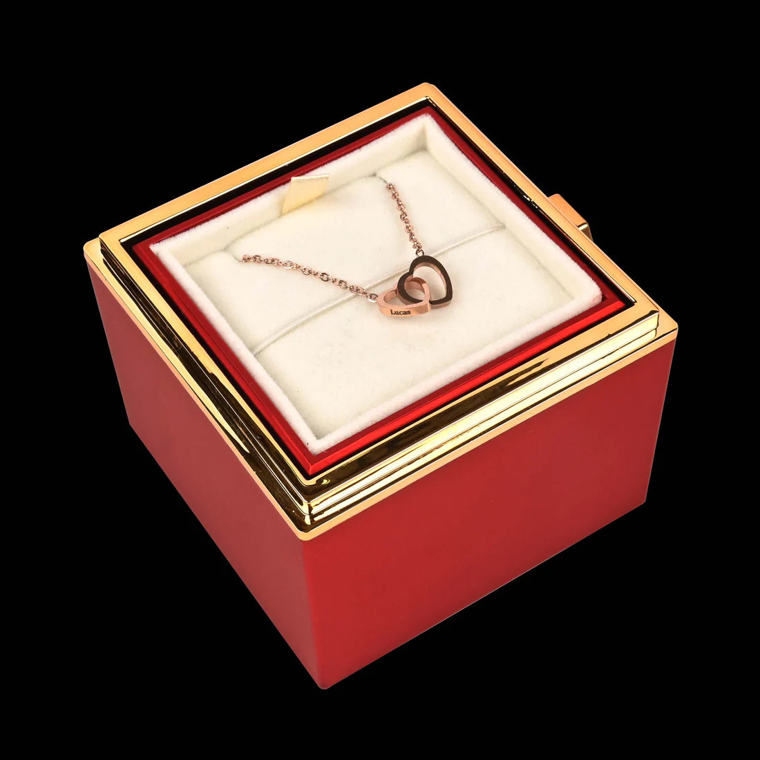 Eternal Rose Box With Engraved Necklace