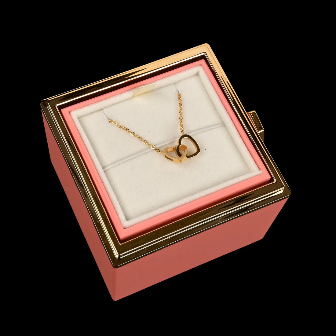 Eternal Rose Box With Engraved Necklace