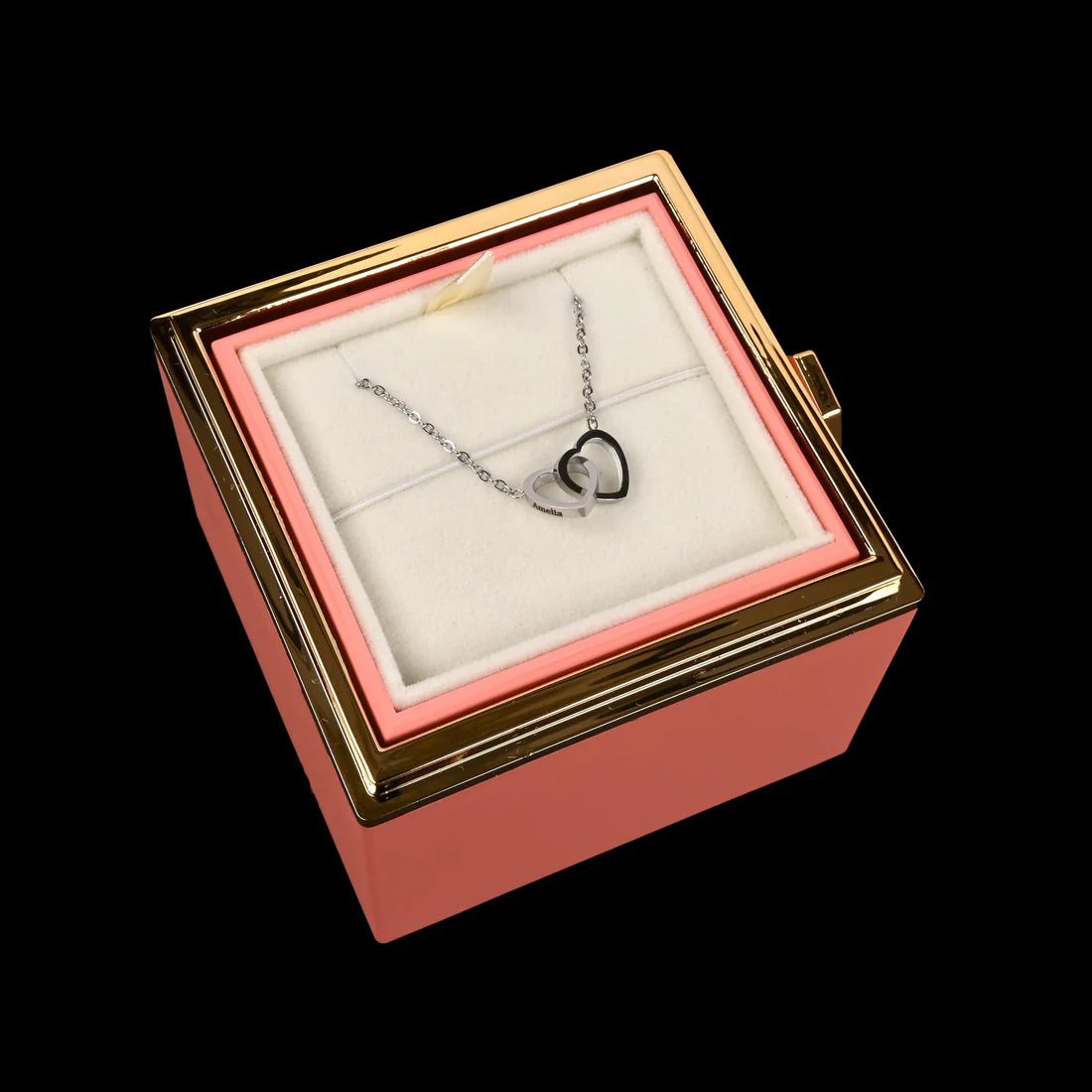 Eternal Rose Box With Engraved Necklace
