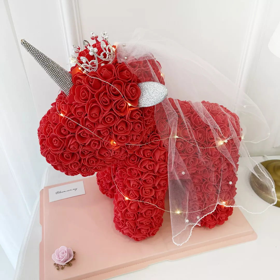 Rose Unicorn Bear With Gift Box